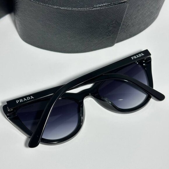 Authentic PRADA cat eye acetate black sunglasses - Picture 6 of 9